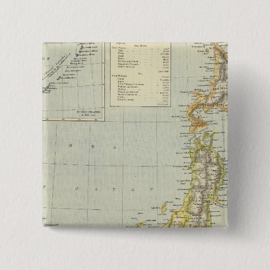 Japan 7 vierkante button 5,1 cm (Voorkant)