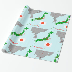 Japan Aardbevingenkaart Seismische Activiteit Cadeaupapier