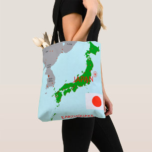 Japan Aardbevingenkaart Seismische Activiteit Tote Bag