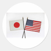 JAPAN AMERICAN FLAG RONDE STICKER (Voorkant)