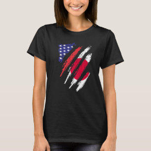 Japan American Grown Flag USA Patriot Heritage Mon T-shirt