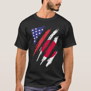 Japan American Grown Flag USA Patriot Heritage Mon T-shirt