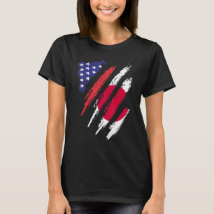 Japan American Grown Flag USA Patriottisch Erfgoed T-shirt