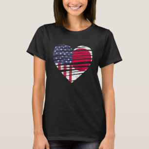 Japan American Grown Heart USA Patriot Heritage Mo T-shirt