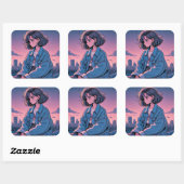 Japan Anime 90's Vierkante Sticker (Vel)