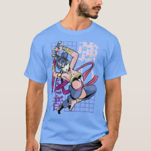 Japan Anime Girl Samurai Warrior Fighter T-shirt