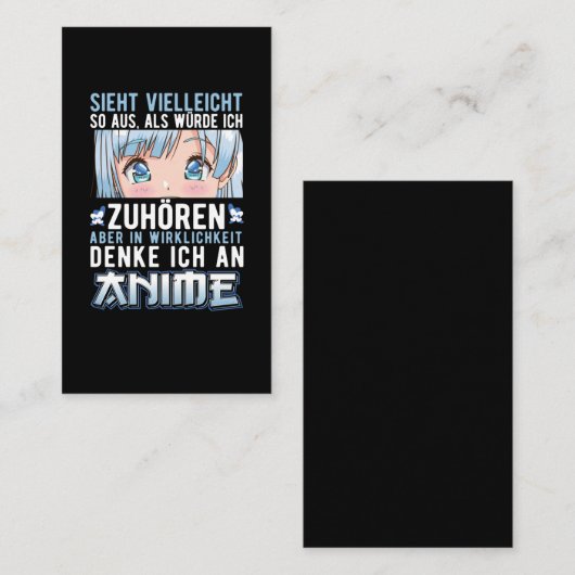 Japan Anime Mädchen Otaku Visitekaartje (Voorkant / Achterkant)