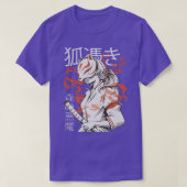 Japan Anime Mask Kitsune, Forest Devil Style Samur T-shirt (Design voorkant)