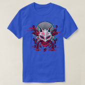 Japan Anime Mask Kitsune Samurai Demon Oni Yandere T-shirt (Design voorkant)
