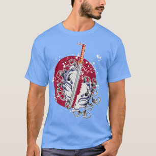 Japan Anime Mask Kitsune Style Samurai Oni Monster T-shirt