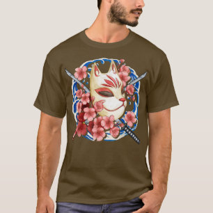 Japan Anime Mask Kitsune Style Samurai Oni Monster T-shirt