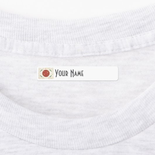 Japan Art Deco Flag | Custom Iron-On Name Label (Aangebracht)