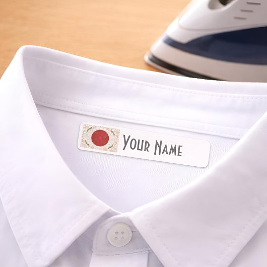Japan Art Deco Flag | Custom Iron-On Name Label