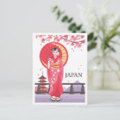 Japan Art Vintage Travel Illustratie Briefkaart (Staand voorkant)