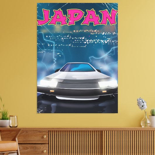 Japan auto reisposter canvas afdruk (Insitu (Woonkamer))