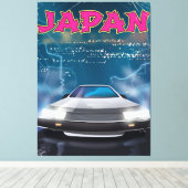 Japan auto reisposter canvas afdruk (Insitu (Houten vloer))