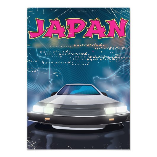 Japan auto reisposter foto afdruk (Voorkant)