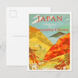 Japan Autumn at Yunoyama Onsen Travel Briefkaart