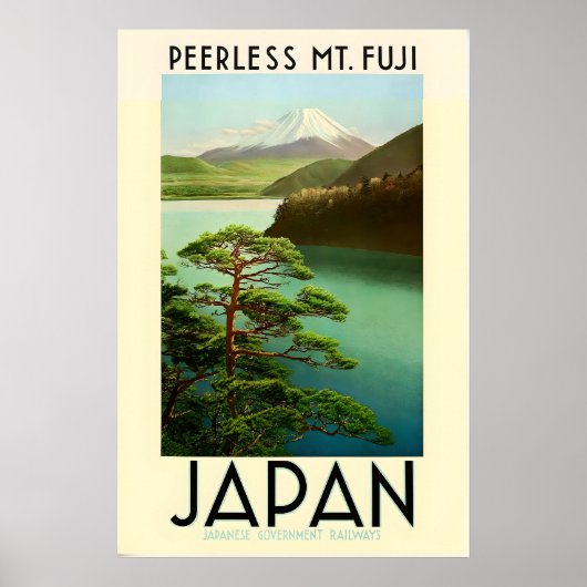 Japan Azië Mount Fuji Vintage Reisposter Poster (Voorkant)