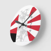 Japan Bamboe Pattern Collage Asia Flowers Ronde Klok (Hoek)