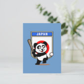 Japan Baseball Panda Briefkaart (Staand voorkant)