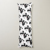 Japan Beauful Woman Geisha Black White Pillow Lichaamskussen (Achterkant (Verticaal))