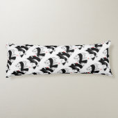 Japan Beauful Woman Geisha Black White Pillow Lichaamskussen (Achterkant)