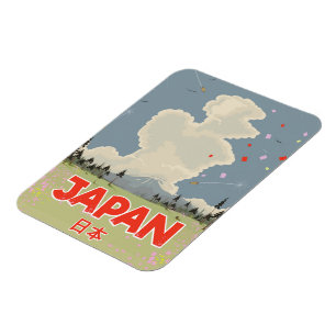 Japan Berg Fuji vintage stijl cartoon Magneet
