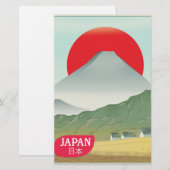 Japan berg vintage reisposter briefpapier (Voorkant / Achterkant)