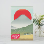 Japan berg vintage reisposter briefpapier (Staand voorkant)
