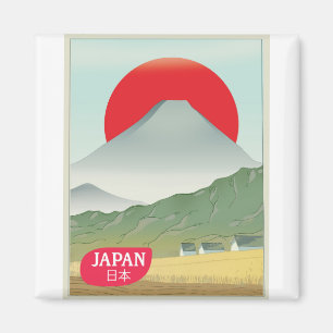 Japan berg vintage reisposter magneet