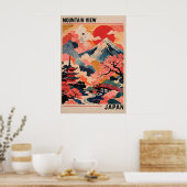Japan Bergzicht Poster, Retro Mount Fuji Poster (Keuken)