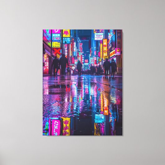 Japan bij nacht canvas afdruk (Voorkant)