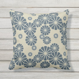  Japan. Blauwe bloemen. Buitenkussen