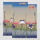 Japan bloemen in vintage stijl (Voorkant / Achterkant)