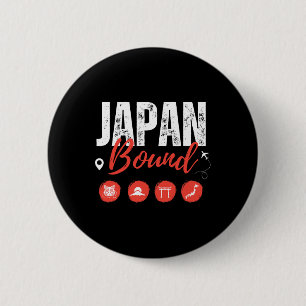 Japan Bound Tokyo Travel Vakantie Reizen Matching Ronde Button 5,7 Cm