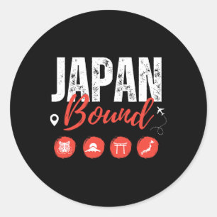 Japan Bound Tokyo Travel Vakantie Reizen Matching Ronde Sticker
