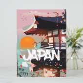 Japan Building setting sun poster Kaart (Staand voorkant)