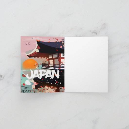 Japan Building setting sun poster Notitiekaartje (Binnen)