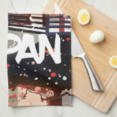 Japan Building setting sun poster Theedoek (Quarter Fold)