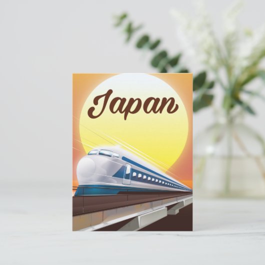 Japan Bullet Train-reisposter Briefkaart (Staand voorkant)