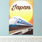 Japan Bullet Train-reisposter Canvas Afdruk (Insitu (Houten vloer))