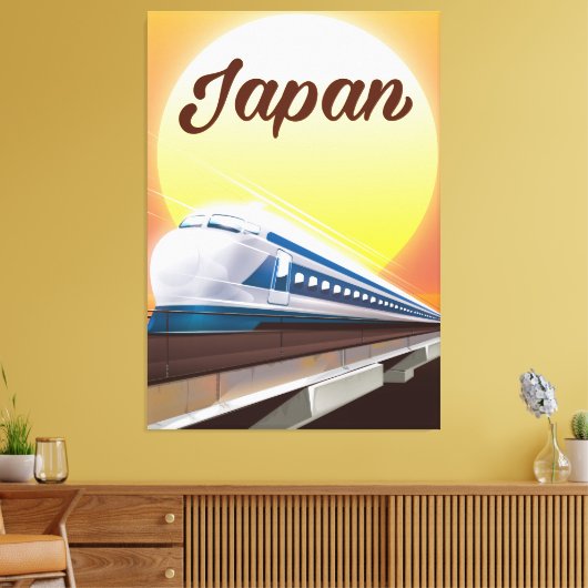 Japan Bullet Train-reisposter Canvas Afdruk (Insitu (Woonkamer))