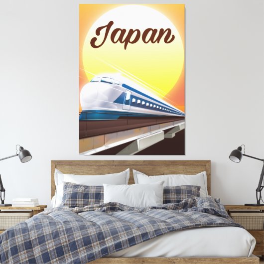 Japan Bullet Train-reisposter Canvas Afdruk (Insitu (Slaapkamer))