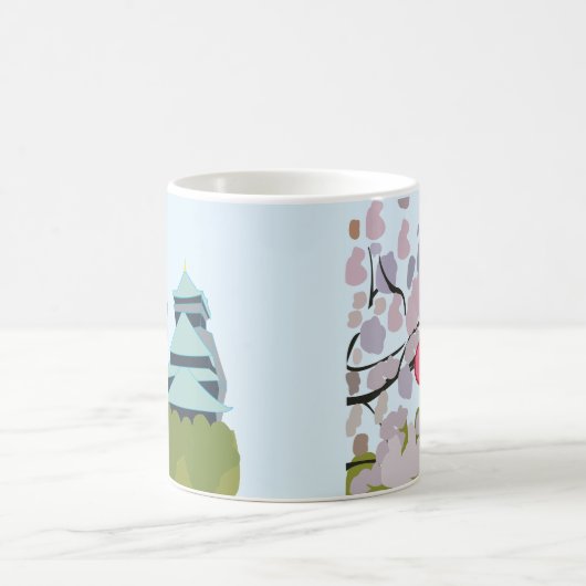 Japan Cherry Blossom Geisha Kimono Koffiemok (Center)