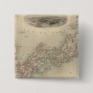 Japan & Corea Vierkante Button 5,1 Cm