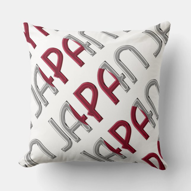 Japan Country Flag Colors Typography Souvenir Kussen (Voorkant)