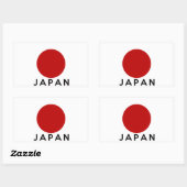 japan country flag naam rechthoekige sticker (Vel)