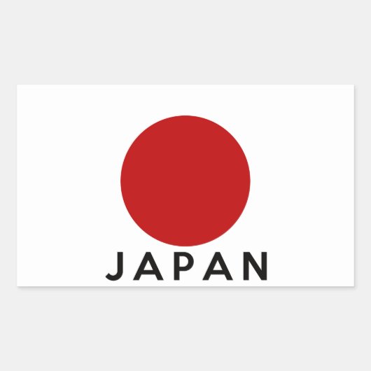 japan country flag naam rechthoekige sticker (Voorkant)