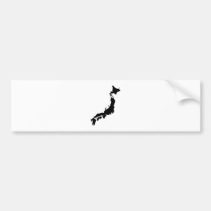 Japan Country Map Outline Black Silhouette Japan Bumpersticker